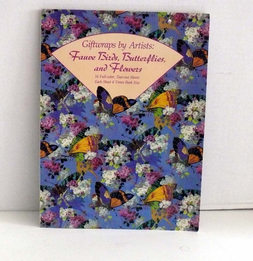 Gift Wrapping Paper-Designs by Famous Artists - Fauve Birds, Butterflies and Flowers - 16 sheets