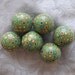 green peach round retro style polymer clay beads