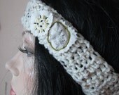 SOUTHWEST HEADBAND CROCHET Embroidered Upcycled Vintage "Roadrunner"