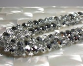 8mm Crystal rondelles Metallic silver  (11)
