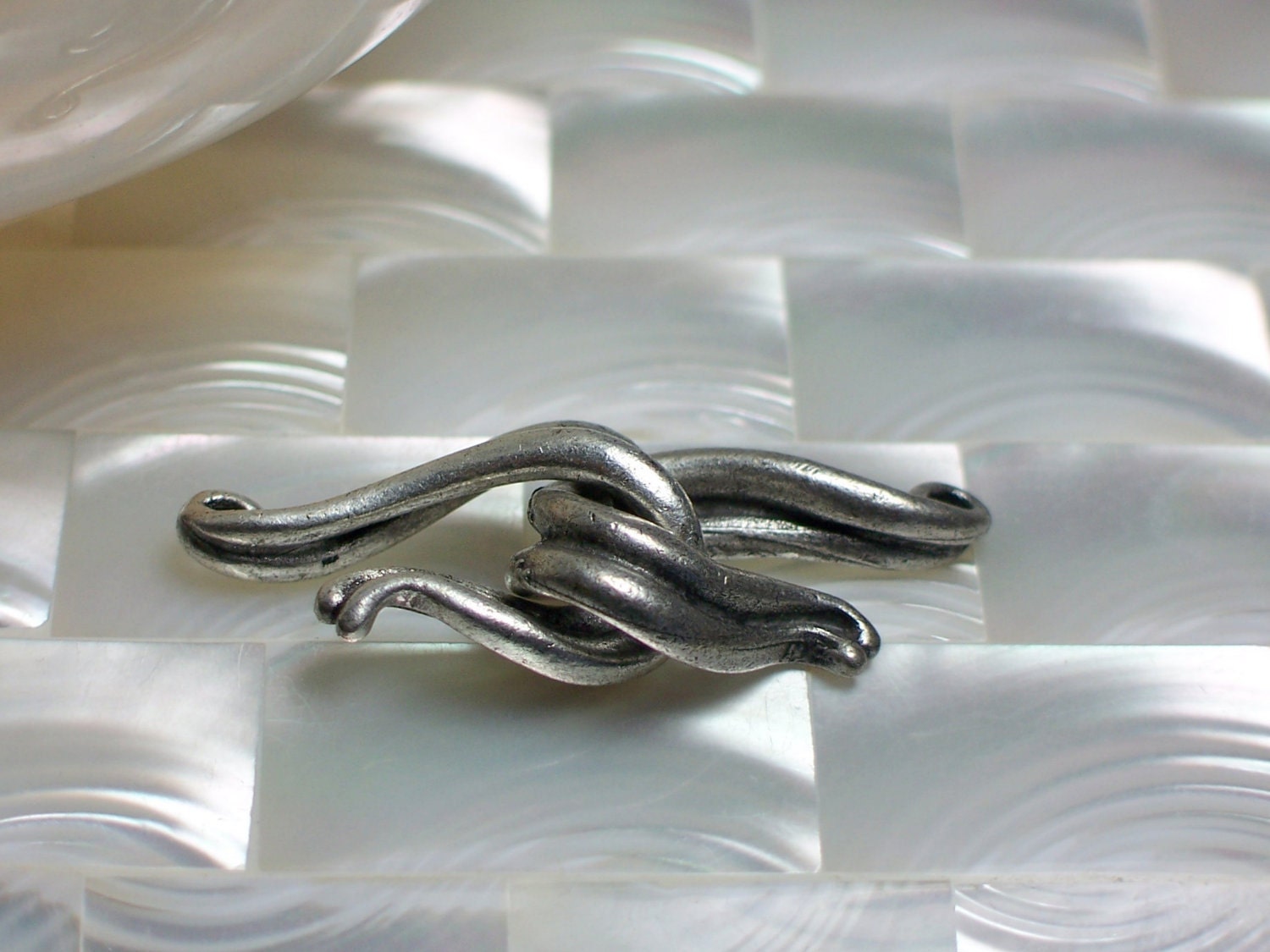 Clasp metal Hook aged Silver
