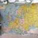 French Chic Vintage Europe Map Canvas Accent Pillow