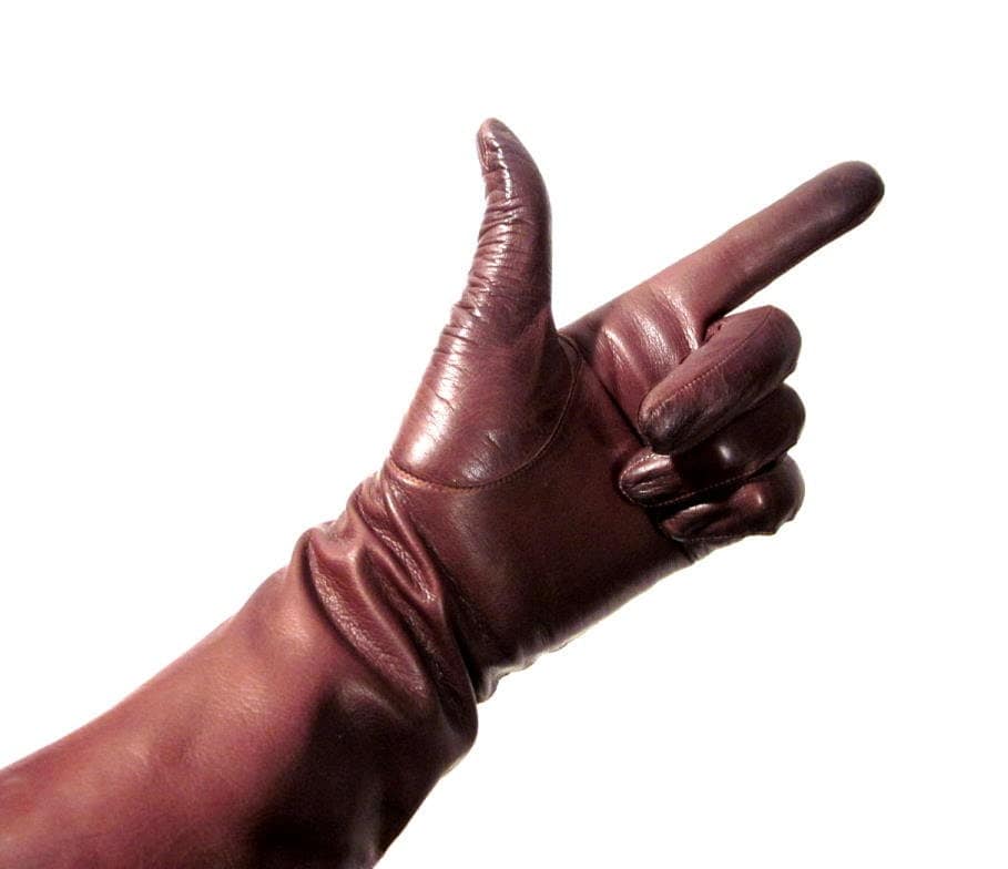 Vintage Leather Gloves / Long 1950's Brown by VintagePennyLane