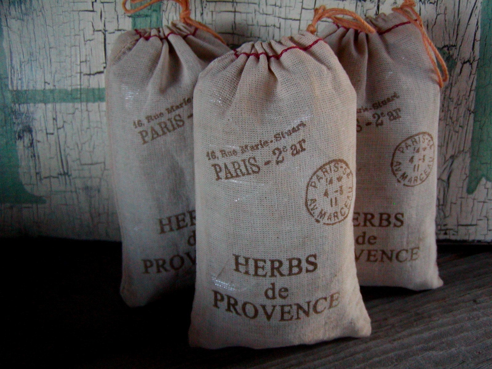 HERBS de PROVENCE FRENCH HERBS FOR YOUR PARIS APARTMENT DRAWSTRING MUSLIN BAG - POUCH