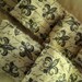 French Inspired Fleur de Lis - Hand Stamped Ribbon Trim - French Script