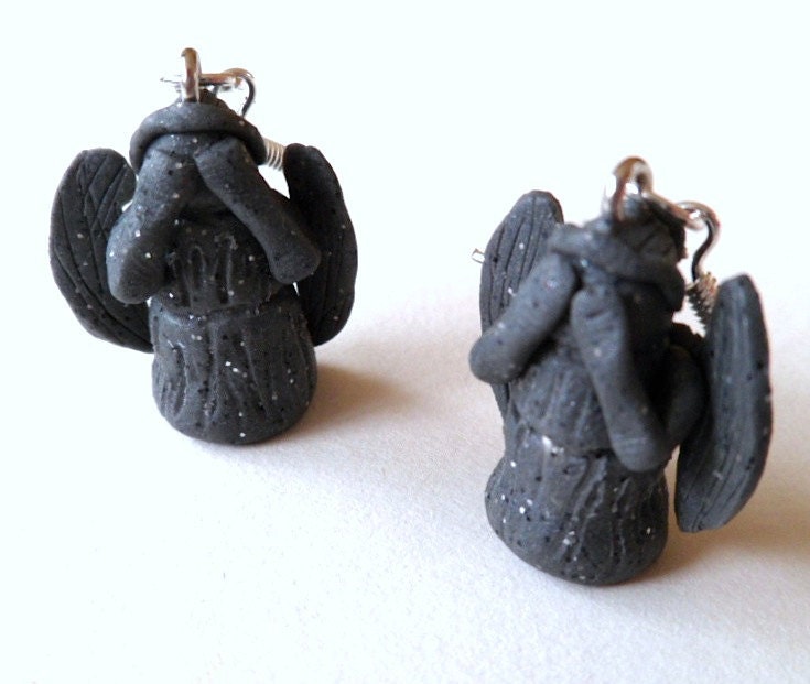 Weeping angel earrings