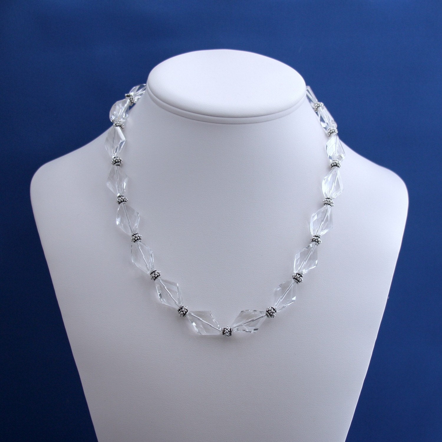 Quartz Crystal Necklace Feminine Strand Statement 15th Anniversary-Anastasia
