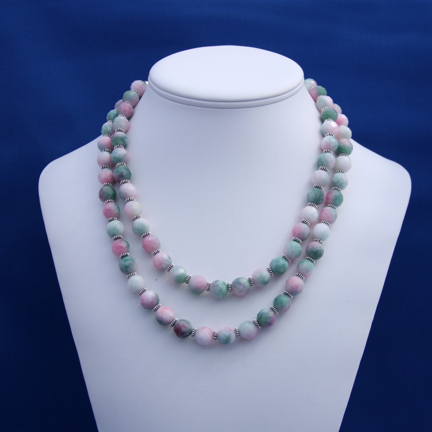 Jade Multi Strand Necklace 12th Anniversary-Butterflies