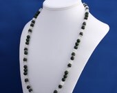 Jade and Moonstone Strand Necklace 12th Anniversary June Birthstone August Birthstone-Falling Up