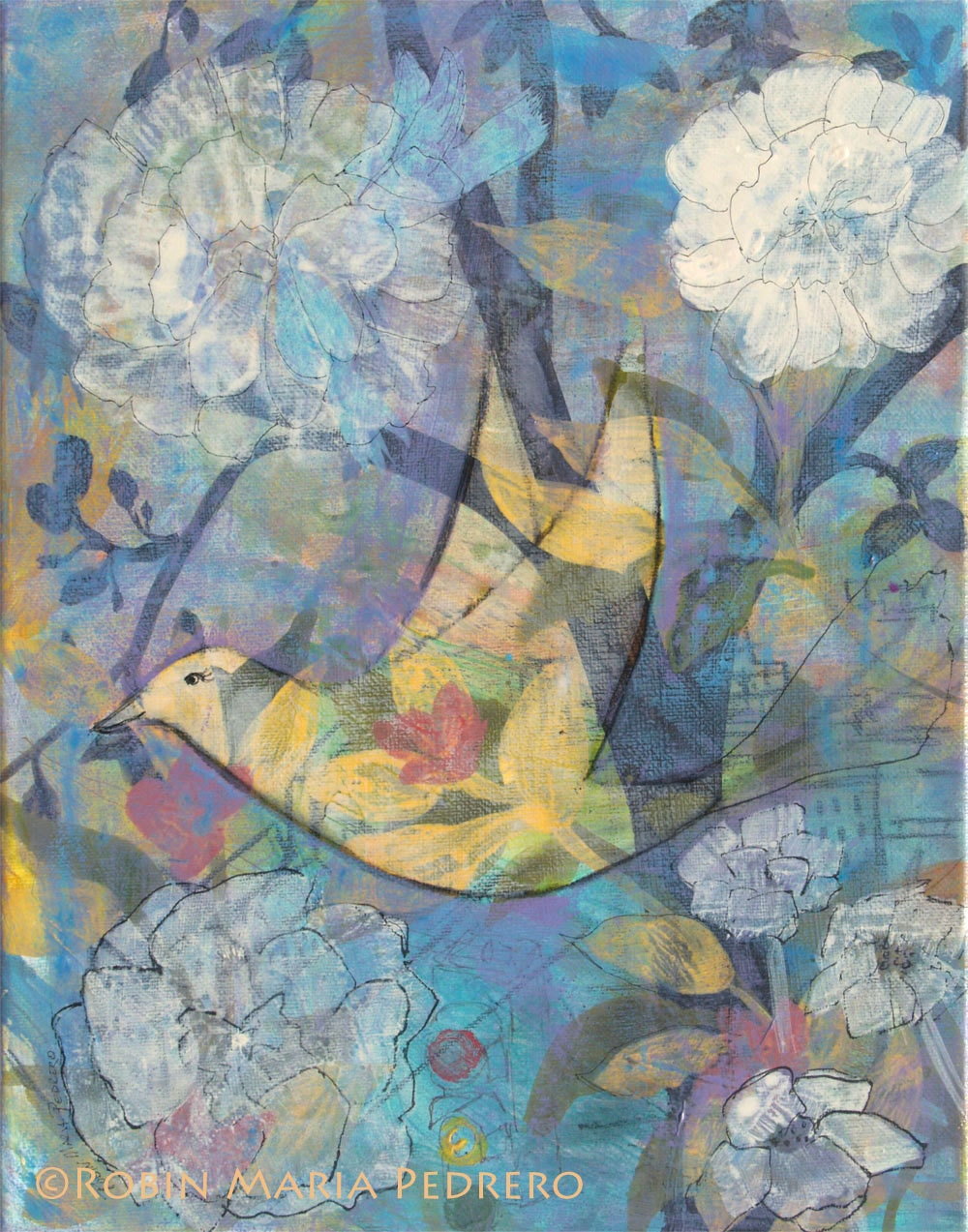 No Limits bird flying above city art print
