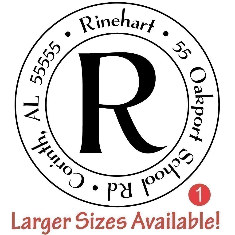 Round Customized Rubber Address Stamp - Small