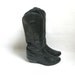 Vintage Black Leather Cowboy Boots. Size 7