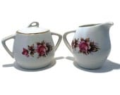 Cream and Sugar Set with Beautiful rose's