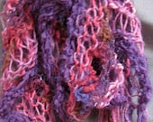 Berry in Love - Wonderfully Exotic and Warm Scarf Hand Knitted by Lyndell