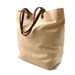 Tote Bag, Beach Bag - Butter Yellow Linen and Leather Handles
