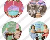 Digital Collage Sheet Bottle Cap Charms Birthday Images (Sheet no.FS60) Instant Download