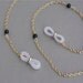Gold Tone Eyeglass Chain Black Onyx Beads spectacle sunglasses accessories