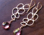 Pink Mystic Quartz Teardrop Grace Earrings