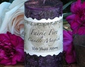 Faerie Fire . White Magick Alchemy 2x3 Pillar Candle . Enhance Night Visions, Nature Spirit Workings, Divination, Wishes . With Honey