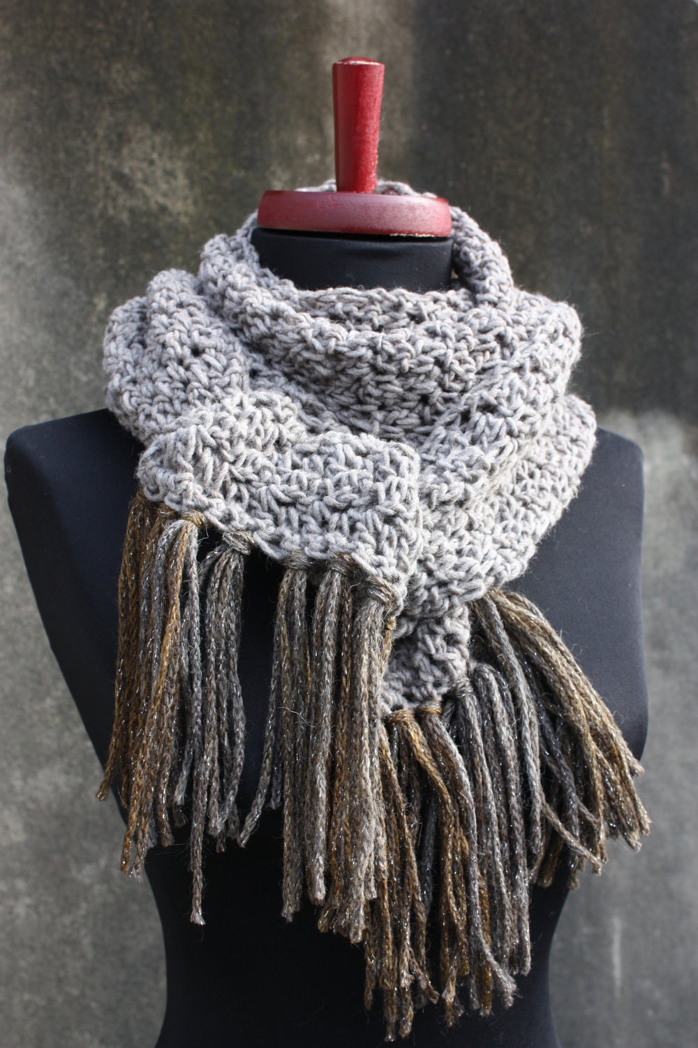 PATTERN Textured Crochet Scarf with Fringe