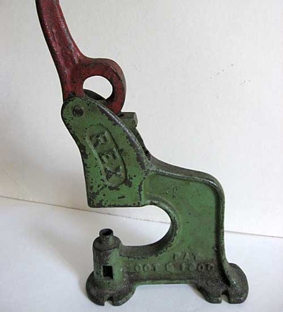 Antique 1900 Iron Punch Press Tool in Old by kelleystreetvintage