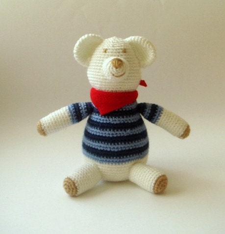 Child friendly Crocheted Amigurumi Sailor Polar Bear