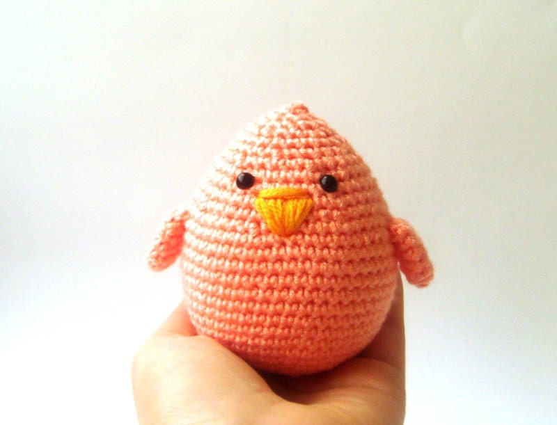 crochet salmon chick wedding favor