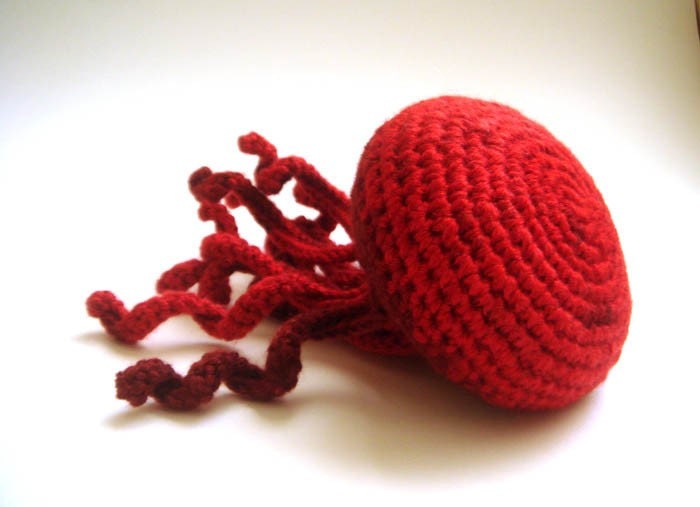 love Deep Red Plush Jellyfish