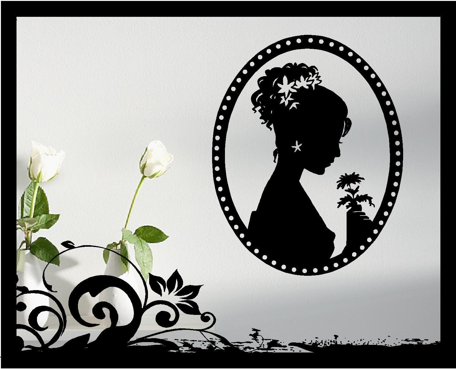 Woman cameo silhouette vinyl decal by bubbaanddoodle on etsy Woman cameo silhouette vinyl decal by bubbaanddoodle on etsy