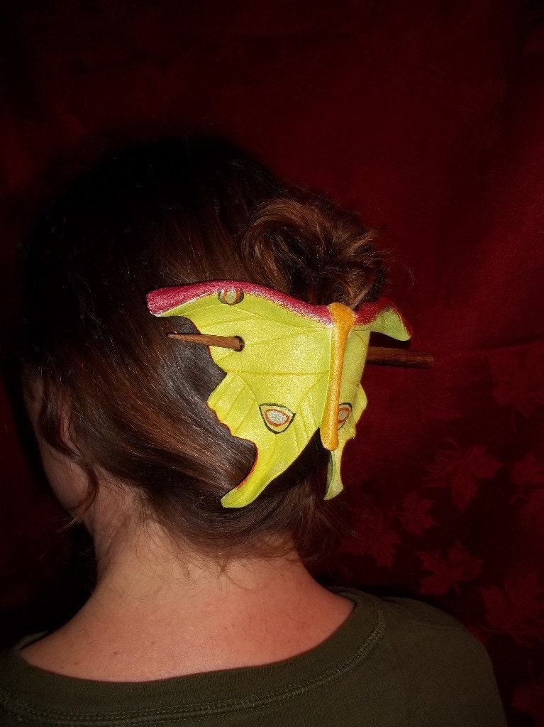 Luna Moth Leather  Hair Cup