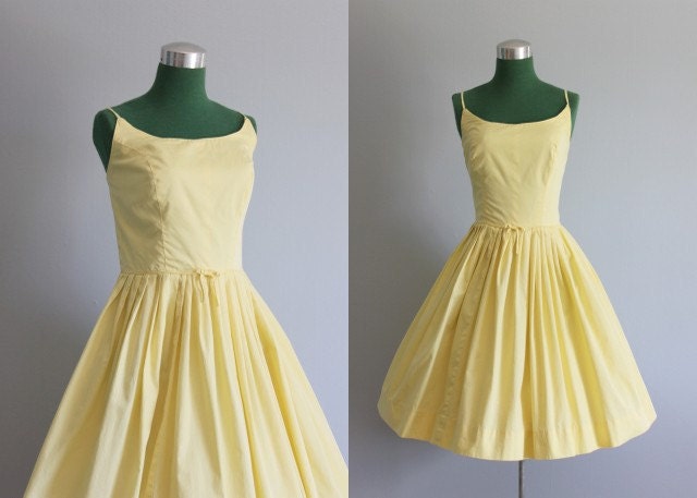 Vintage Dress  1950s Sundress  50s Sunny Yellow Sundress
