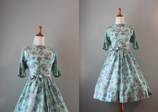 Vintage Dress / 1950s Dress / 50s Garden Party Dress