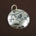 Sterling Silver Round Domed Pendant with Songbird