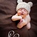 Baby Girl Hat or Baby Boy Hat Hand Knit Bear Hat To Match Cocoon Photo Prop
