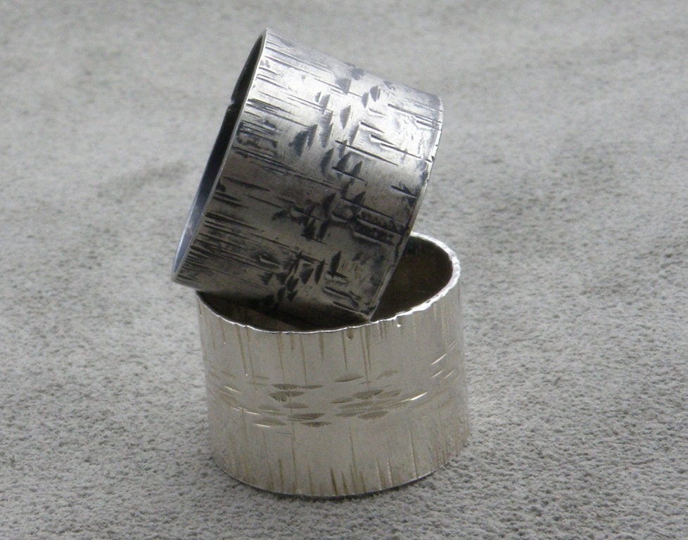 large textured sterling ring- change in the wind