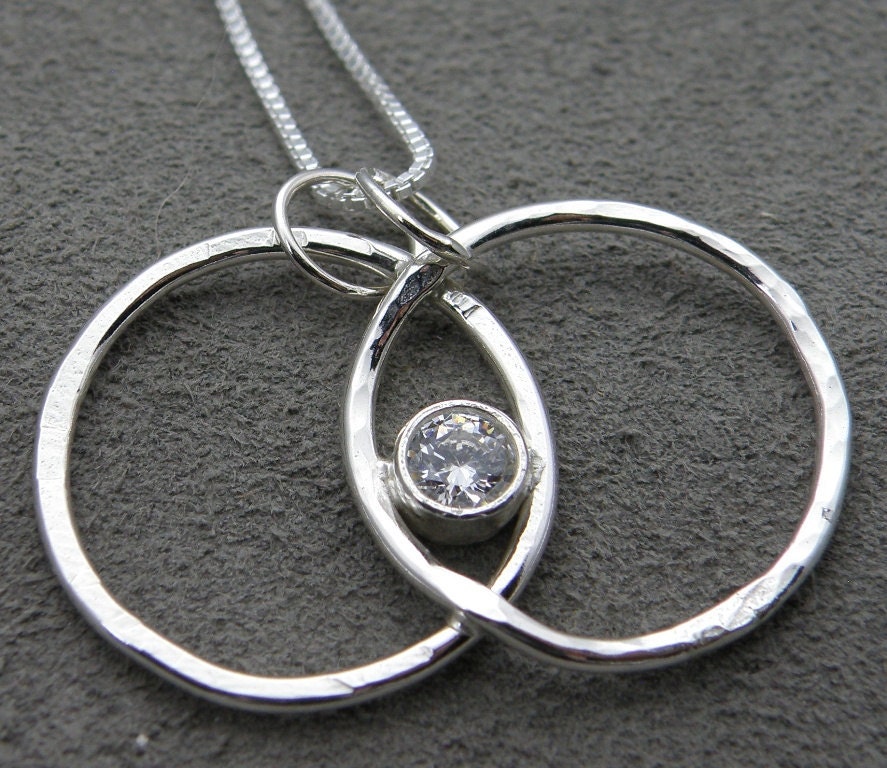 Silver Circle Pendant - Love Forever