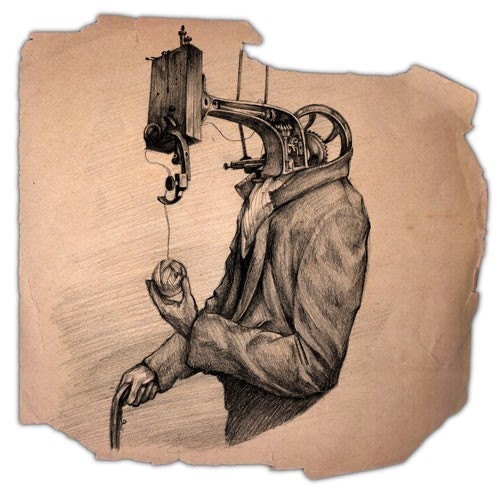 Sewing Machine Man .digital print.