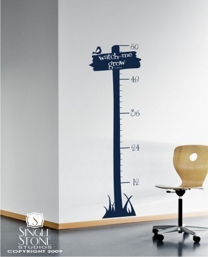 Wall Decals Growth Chart Sign of Growth - Vinyl Text Wall Words Stickers Art