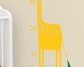 Giraffe Wall Decal Growth Chart - Nursery Vinyl Stickers Art