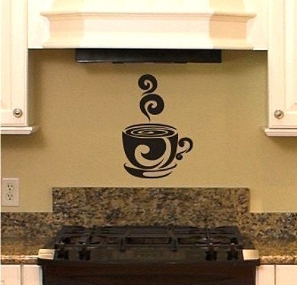 Coffee Cup Wall Decal Art - Vinyl Wall Decals Stickers Art Graphics
