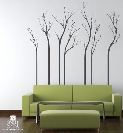 Wall Decals Trees - A Walk in the Woods (Free Shipping) - Vinyl Wall Stickers Art