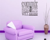 Wall Decals Proverbs 16:3 Scripture Design - Vinyl Wall Words Stickers Art Wall Quotes