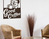 Coffee Wall Decals Sign Vintage - Vinyl Decal Sticker Wall Art