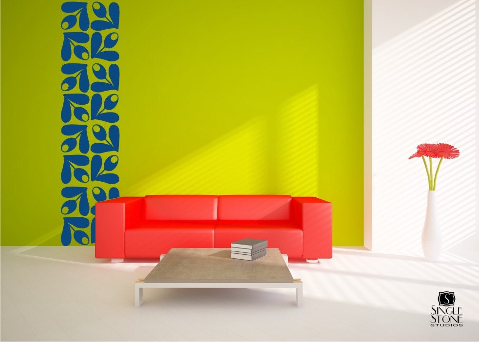 Wall Decals Mod Flower Pattern -  Vinyl Wall Sticker Art