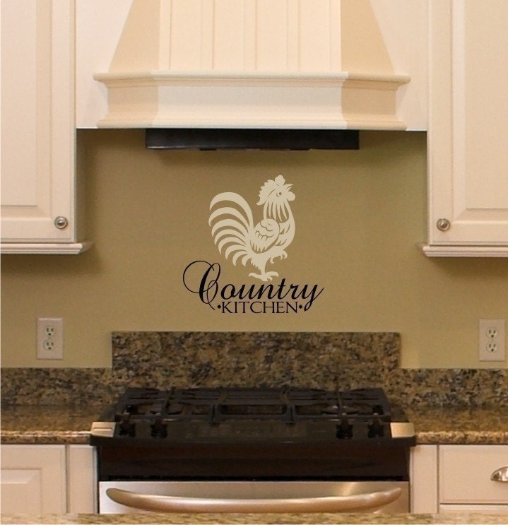 Rooster Wall Decal Country Kitchen Chicken - Vinyl Wall Stickers Art Graphics Words Lettering