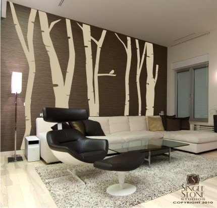 Birch Tree Wall Decals Extra Tall - Wall Stickers Art
