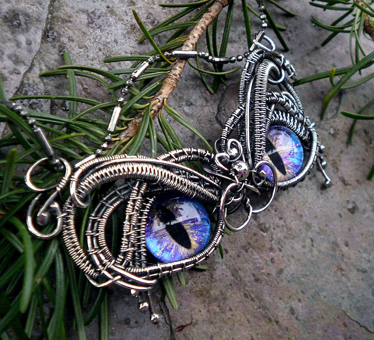 SOLD Gothic Steampunk Sterling Silver Evil Eye Pendant