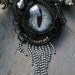 Gothic Steampunk Black Evil Eye Pin Pendant in Black and Silver