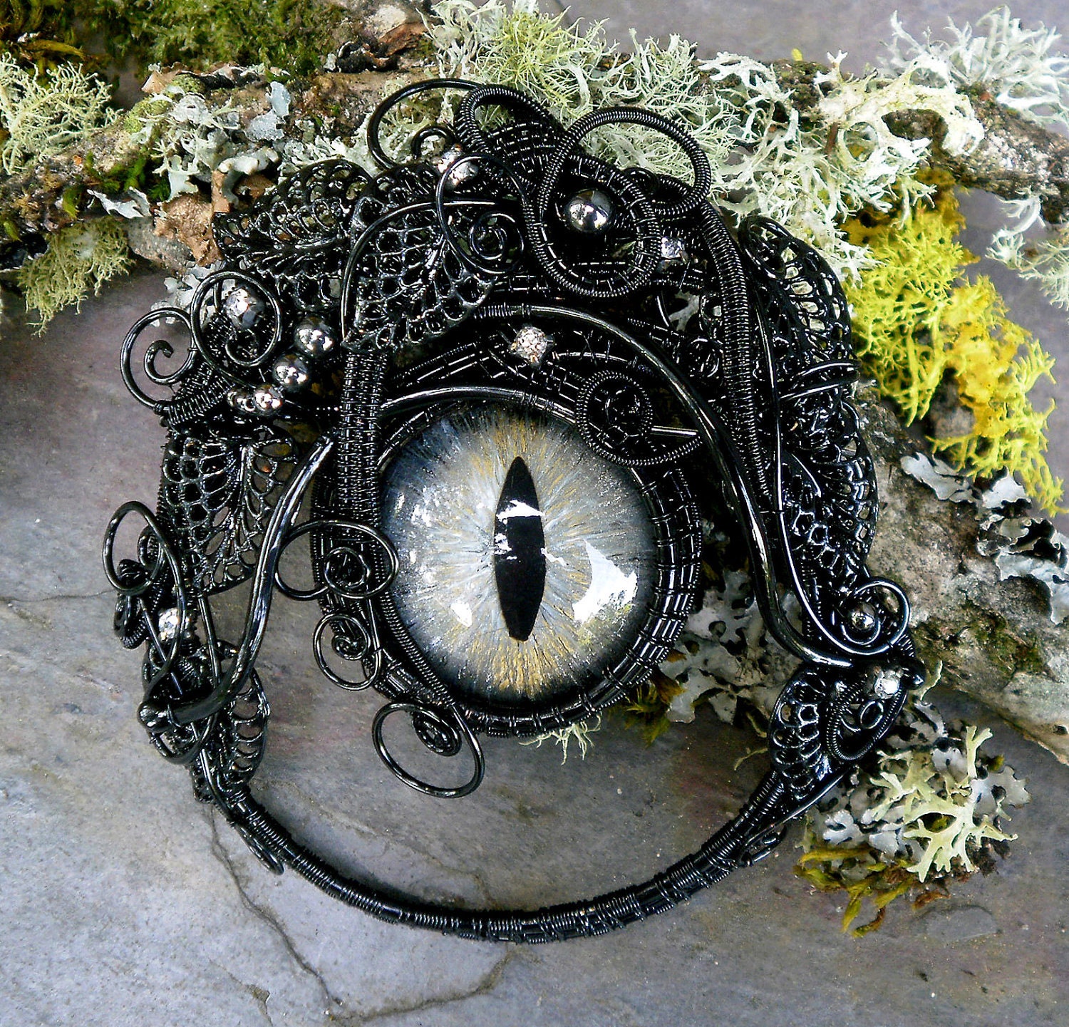 SOLD Gothic Steampunk Evil Eye Pin Brooch
