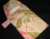 Fuchsia Fresh Poppies Diaper Clutch with a Pocket